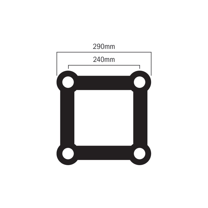 Global Truss F34 PL Stage Black 4 Way Cross Piece (4133-41PL-B) - Alternate View 1