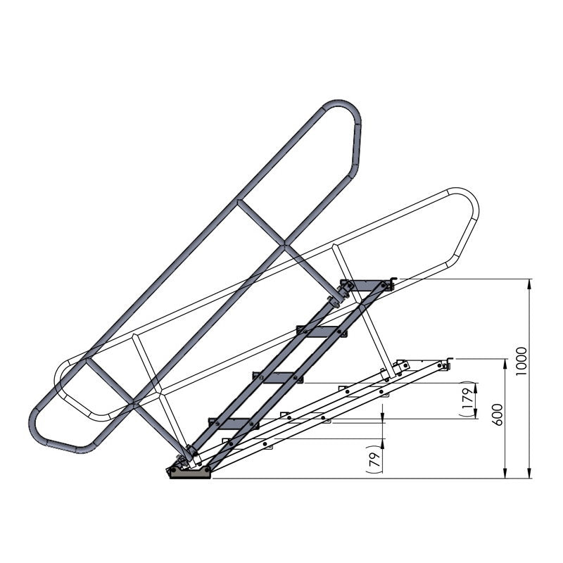 Global Truss GT Stage Deck Adjustable Stair 60-100cm - Back Panel and Connections