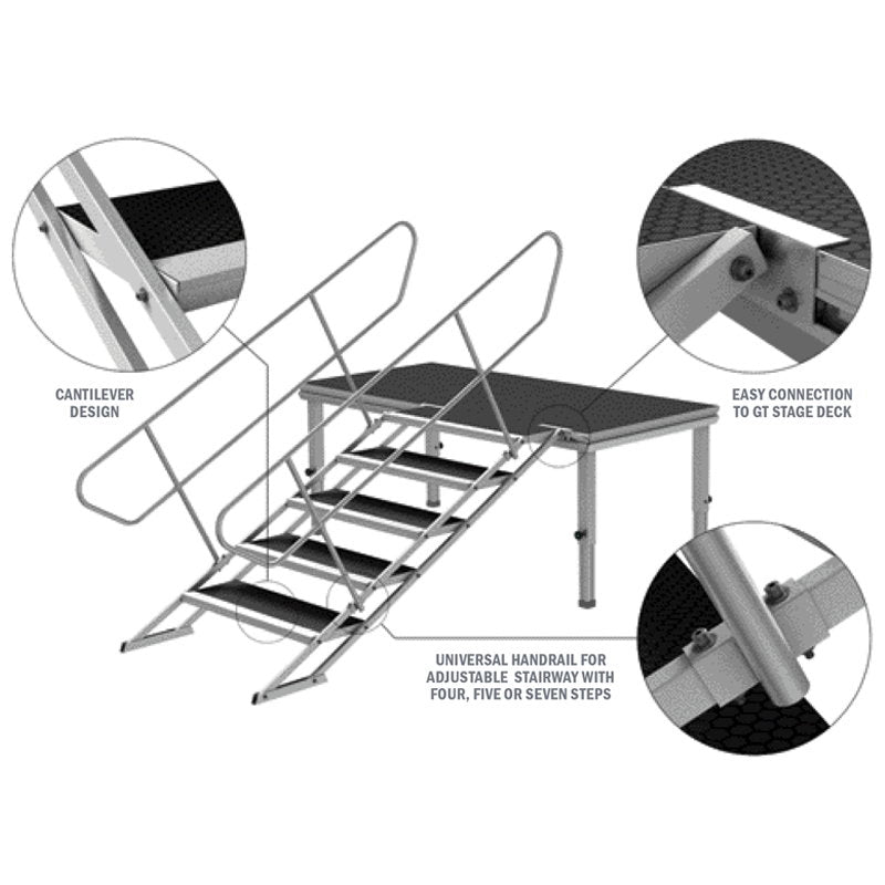 Global Truss GT Stage Deck Adjustable Stair 60-100cm - Main View