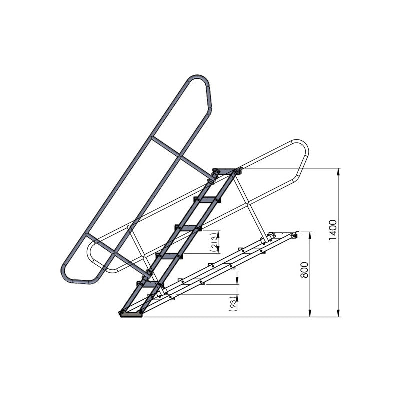 Global Truss GT Stage Deck Adjustable Stair 80-140cm - Alternate View 1