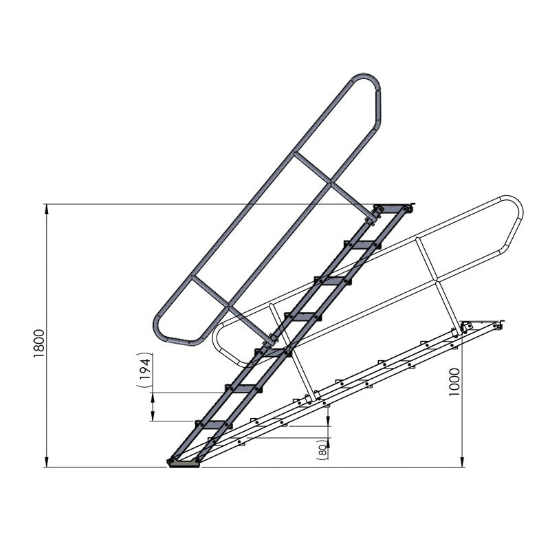 Global Truss GT Stage Deck Adjustable Stair 100-180cm - Main View