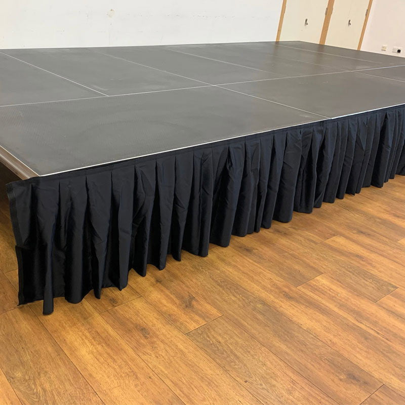 Global Truss GT Stage Deck Polyester Skirt 205 x 60cm Pleated - Back Panel and Connections