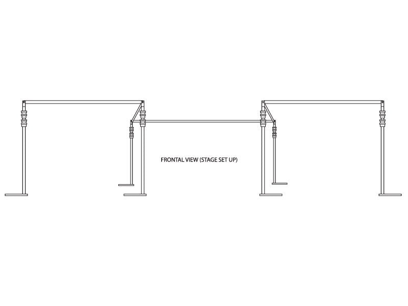 Global Truss Curtain Call Pipe and Drape 1.8m-4.2m Vertical Upright - Alternate View 1