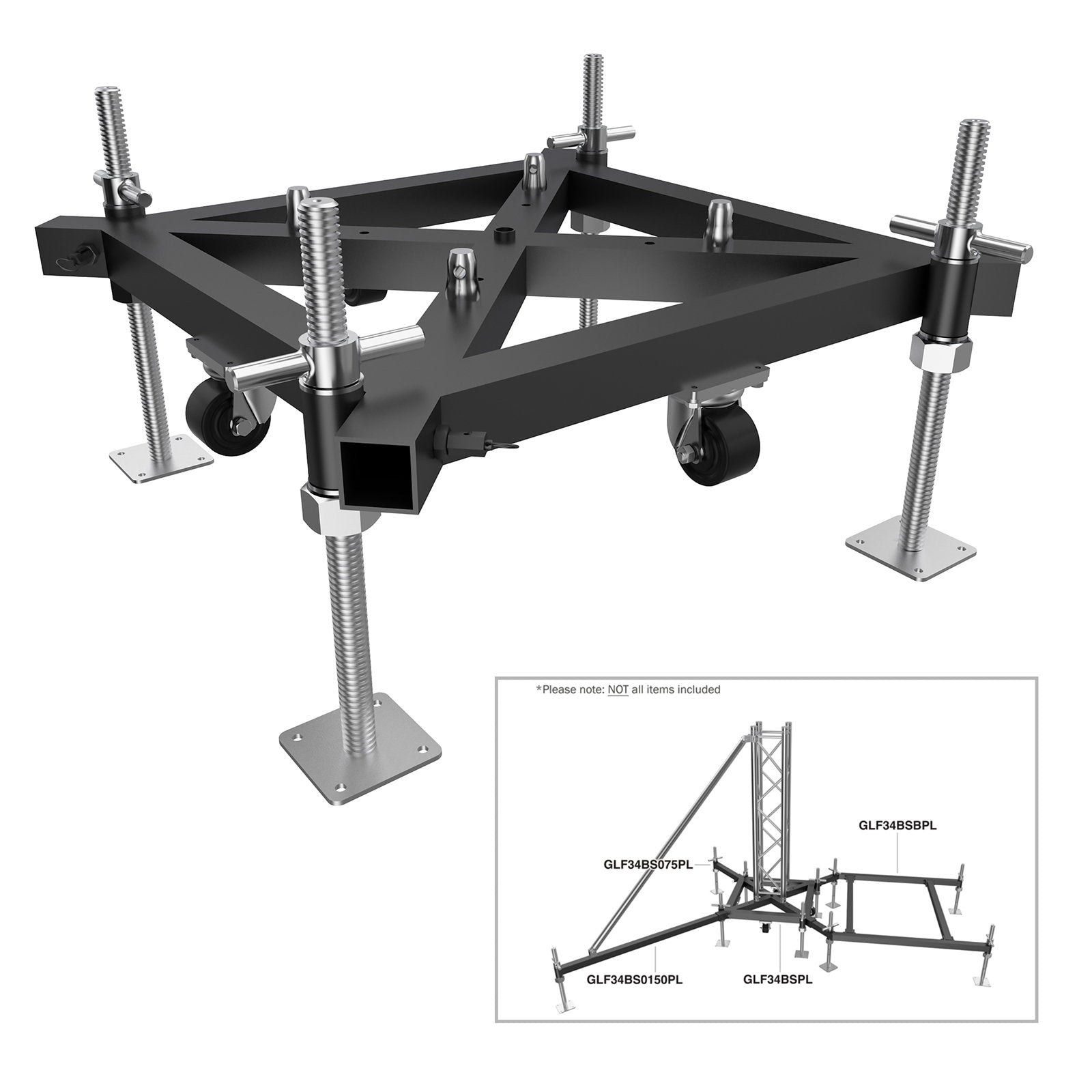 Global Truss Ground Support F34 PL BS Steel Base Unit - Main View