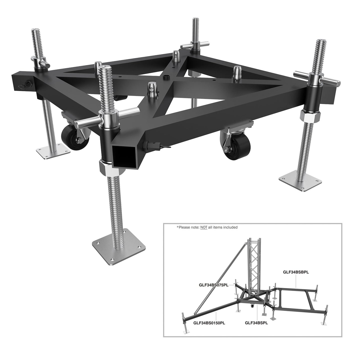Global Truss Ground Support F34 PL BS Steel Base Unit - Main View