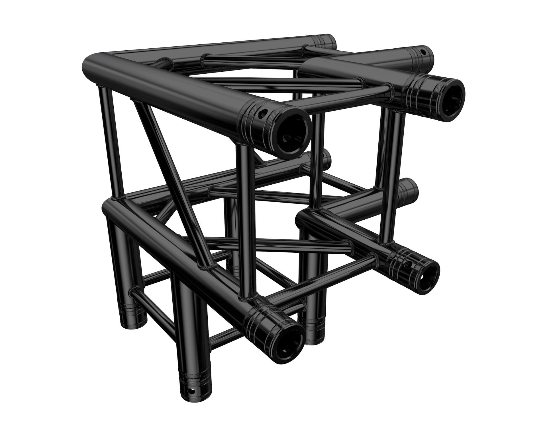 Global Truss F34 Standard 3 Way 90 Degree Corner Stage Black - Alternate View 1
