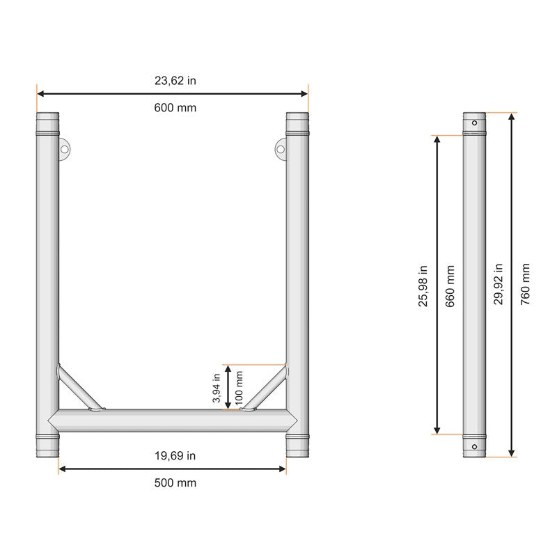 Global Truss F31PL Modular U Frame Stage Black 760 x 500mm (F62076E PL) - Alternate View 5