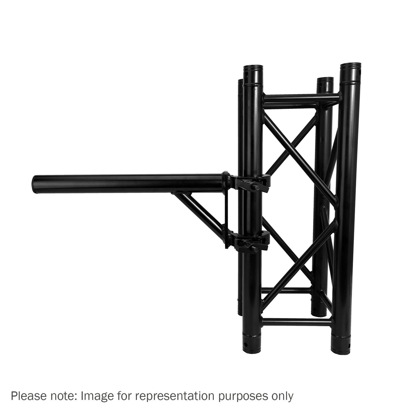 Global Truss 750mm Heavy Duty Braced Boom Arm Black - Back Panel and Connections