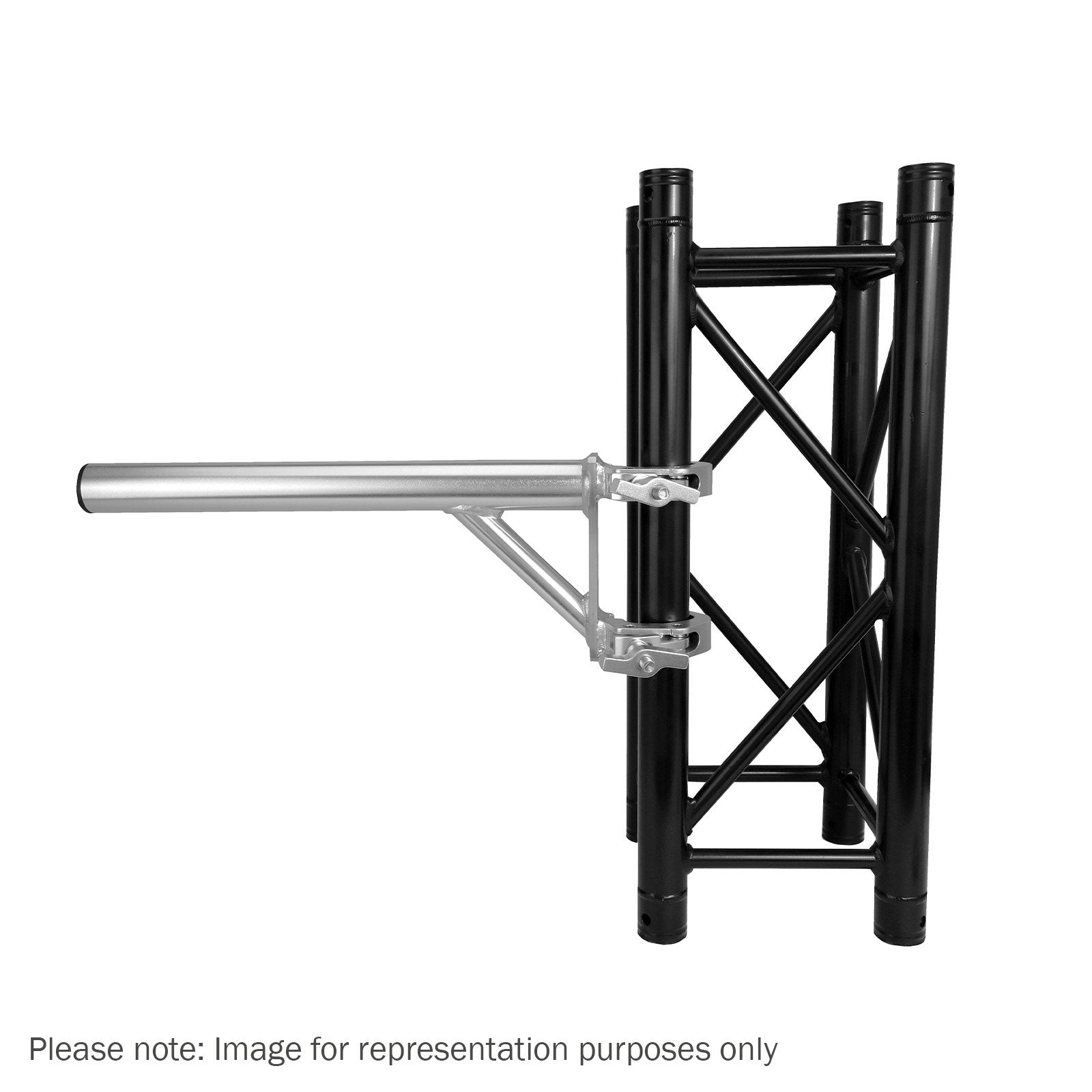 Global Truss 750mm Heavy Duty Braced Boom Arm Silver - Back Panel and Connections