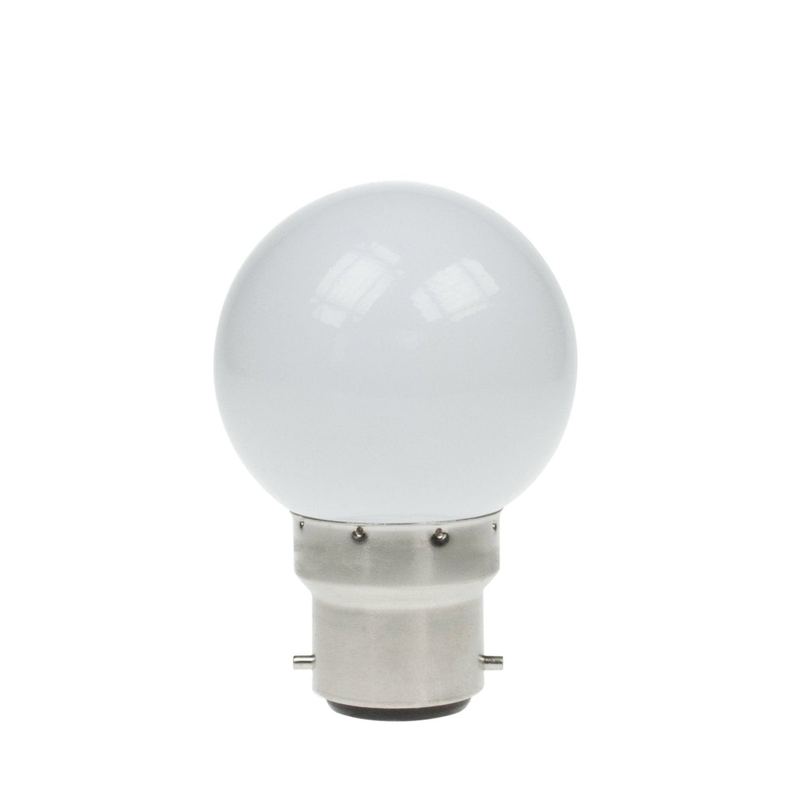 Prolite 1.5W LED Polycarbonate Golf Ball Lamp BC 3000K White - Back Panel and Connections
