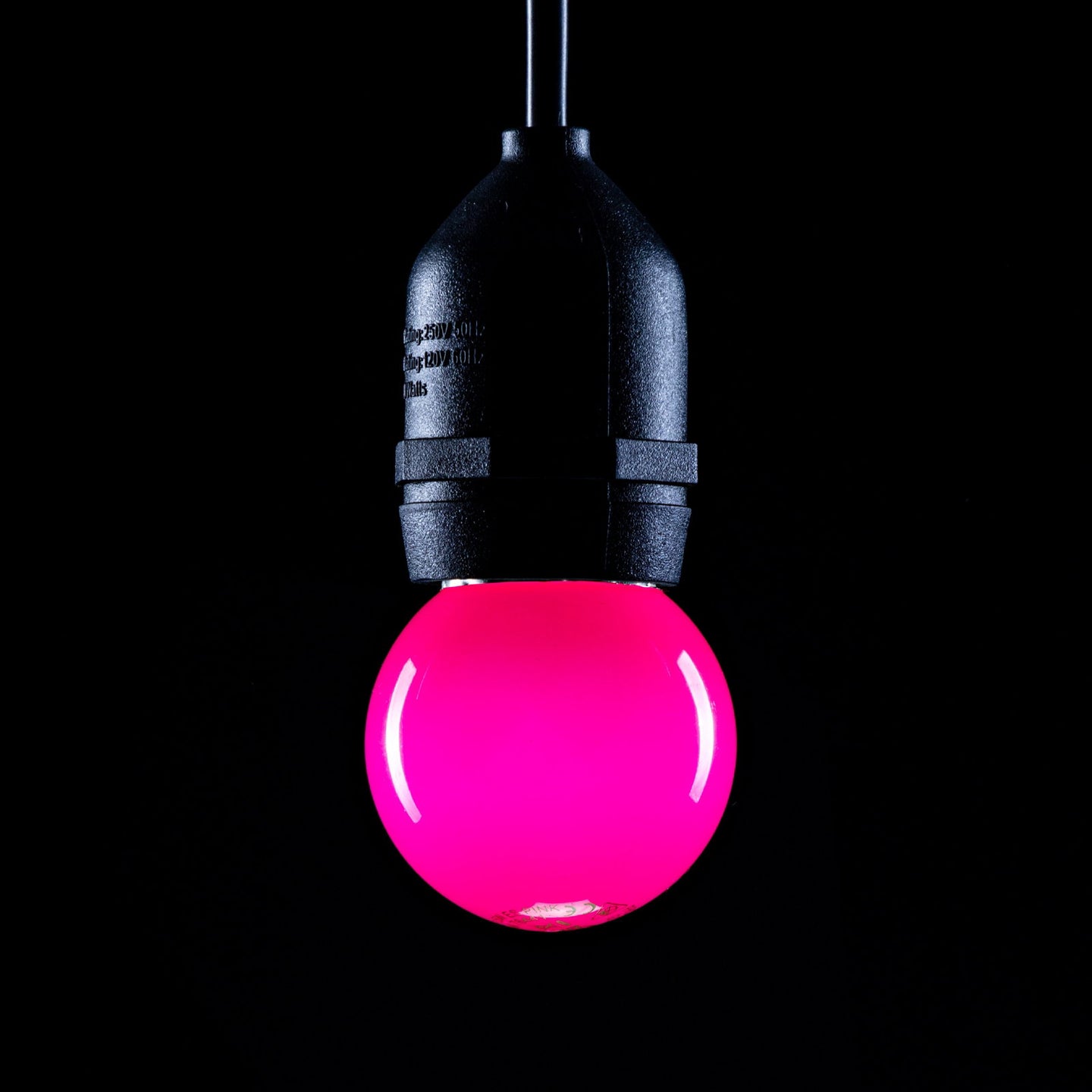 Prolite 1.5W LED Polycarbonate Golf Ball Lamp BC Pink - Back Panel and Connections
