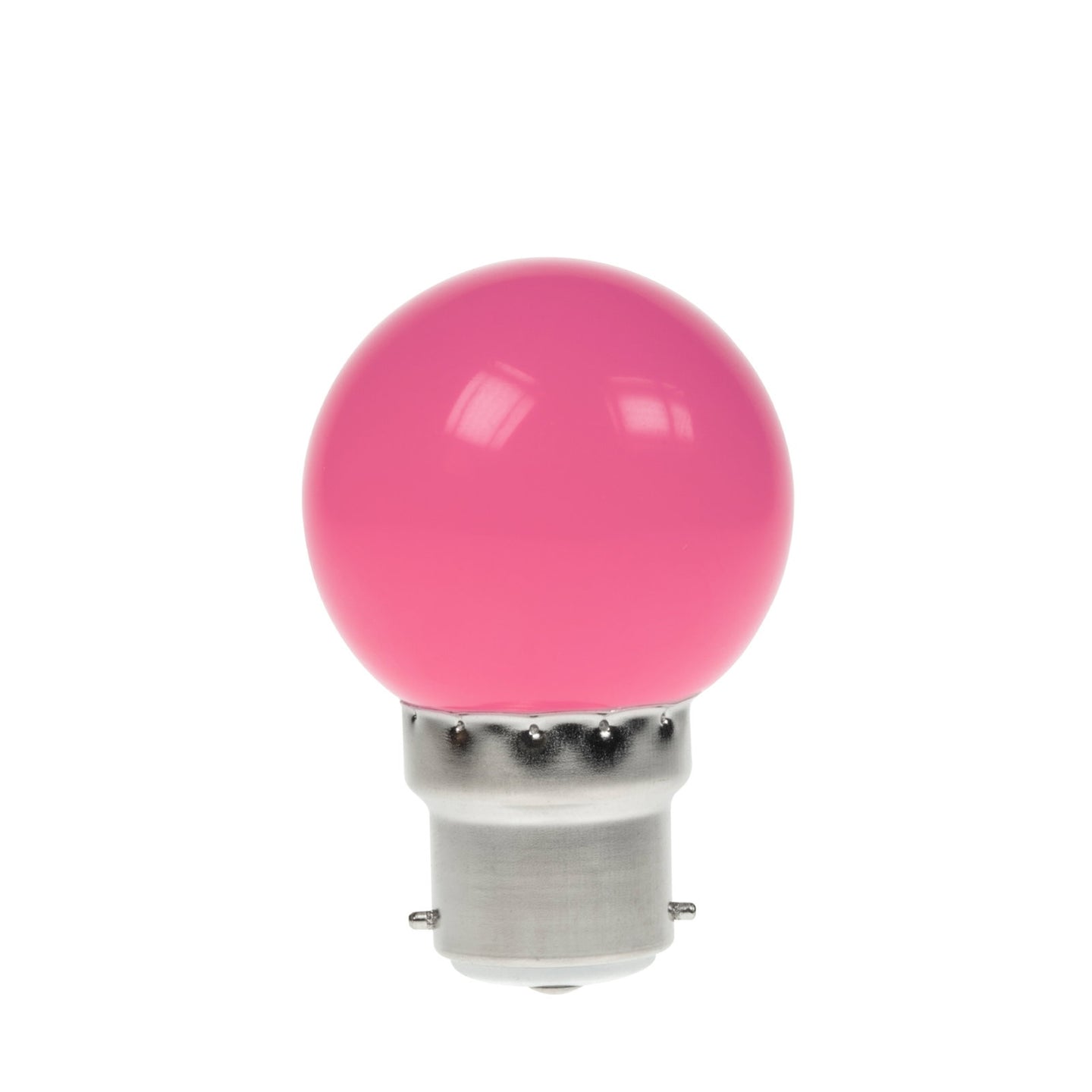 Prolite 1.5W LED Polycarbonate Golf Ball Lamp BC Pink - Main View