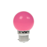 Prolite 1.5W LED Polycarbonate Golf Ball Lamp BC Pink - Main View
