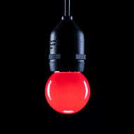 Prolite 1.5W LED Polycarbonate Golf Ball Lamp BC Red - Main View