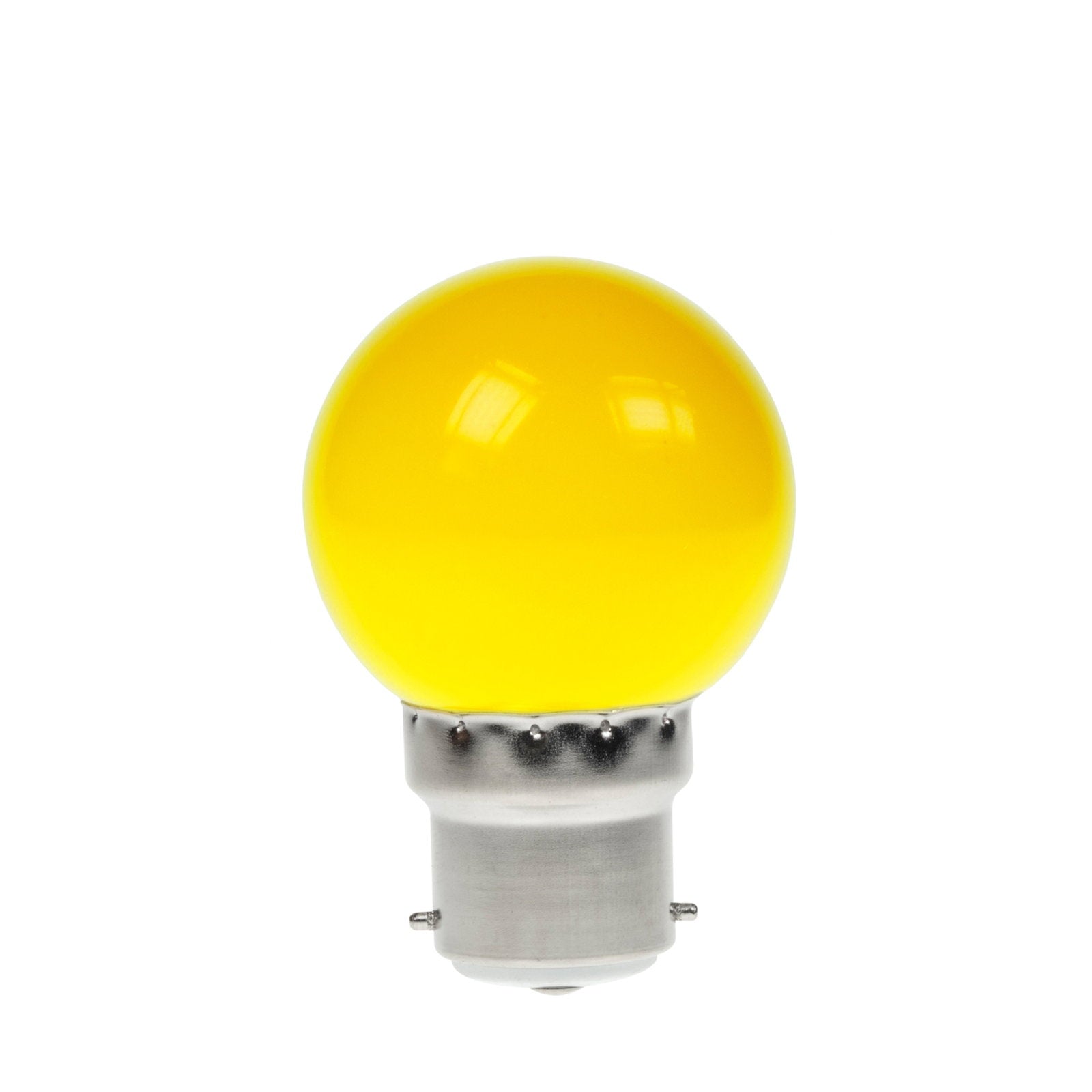 Prolite 1.5W LED Polycarbonate Golf Ball Lamp BC Yellow - Main View