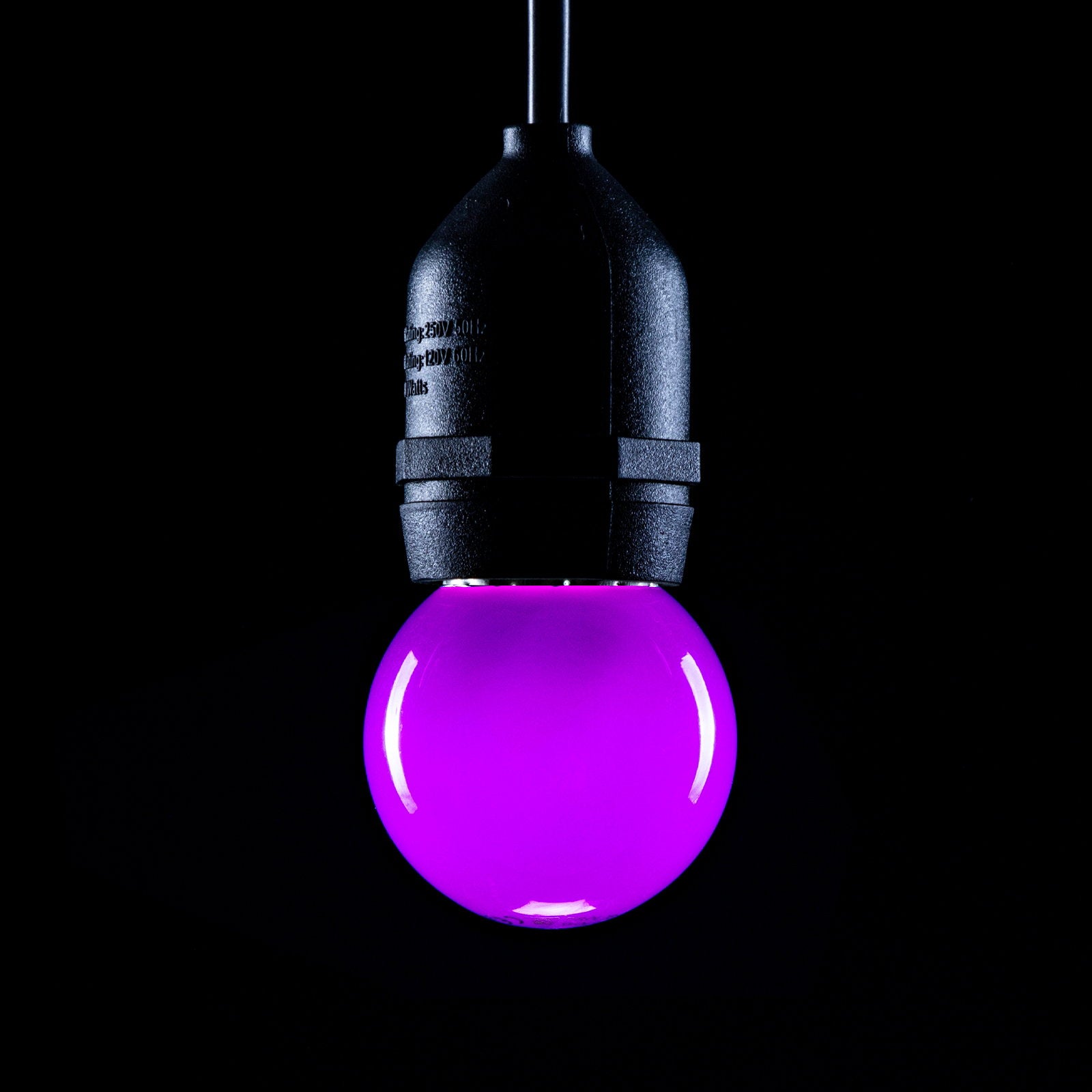 Prolite 1.5W LED Polycarbonate Golf Ball Lamp ES Purple - Main View