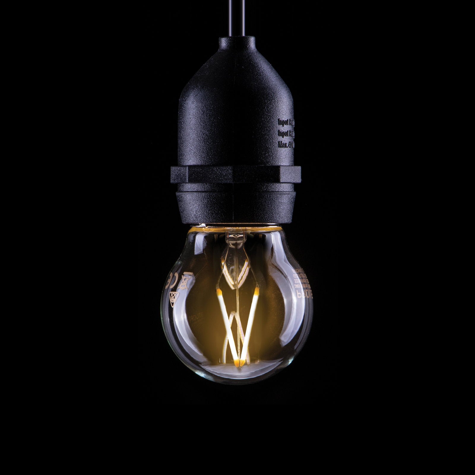 Prolite 2W Dimmable LED Filament Golf Ball Polycarbonate Lamp 2700K BC - Main View