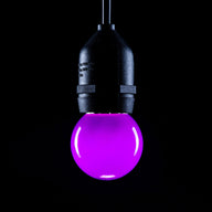 Prolite 1.5W LED Polycarbonate Golf Ball Lamp BC Purple - Main View