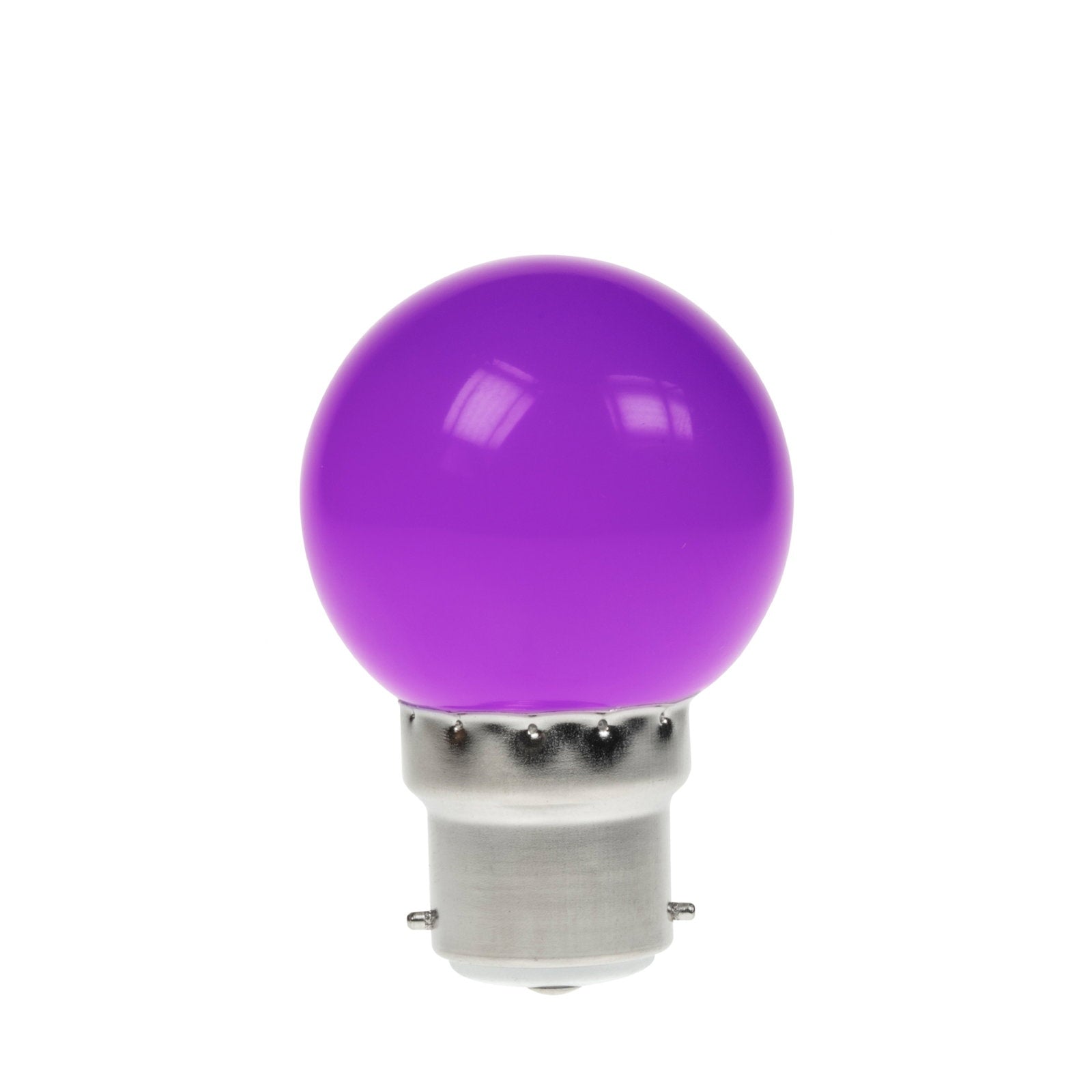 Prolite 1.5W LED Polycarbonate Golf Ball Lamp BC Purple - Back Panel and Connections