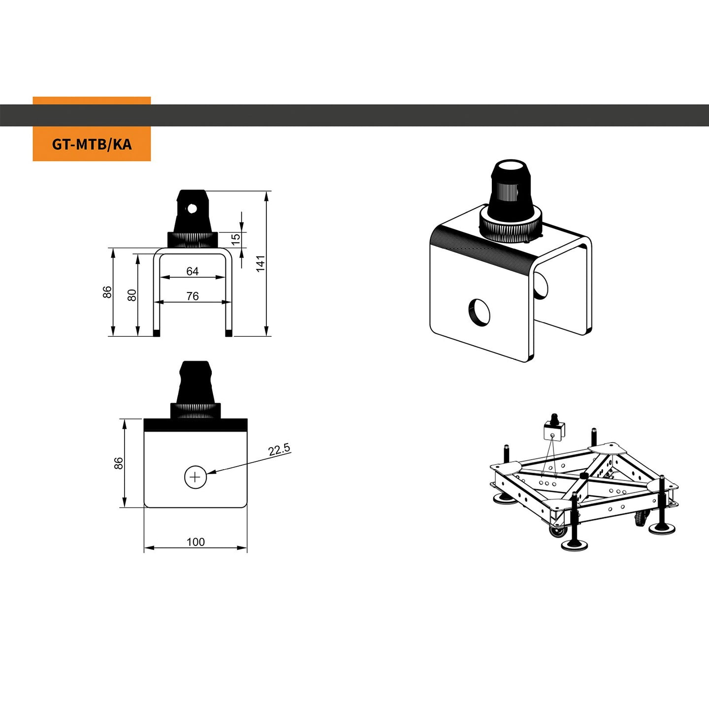 Global Truss Multi Tower Base Standard Conical Adaptor - Main View