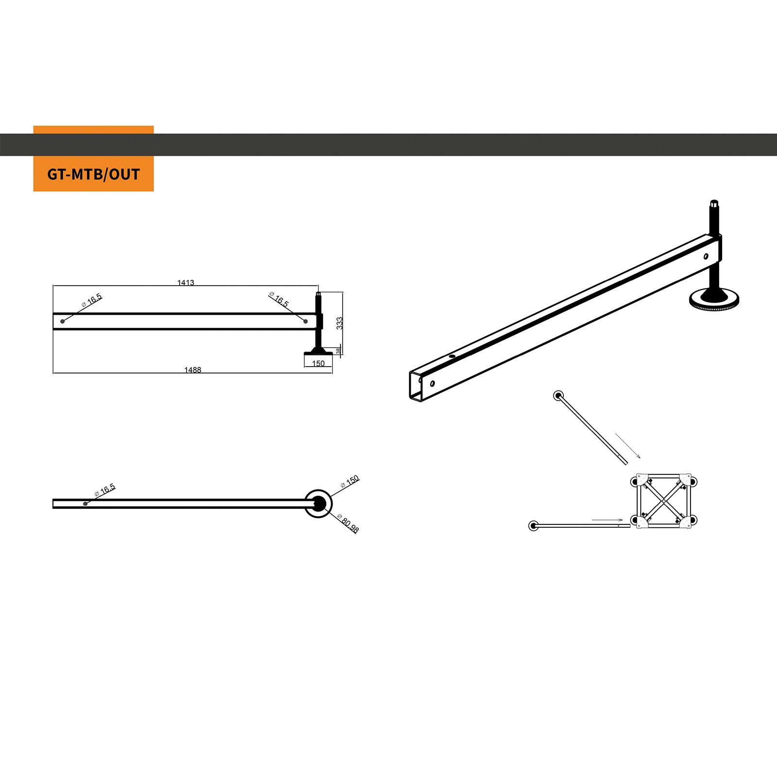 Global Truss Multi Tower Base Outrigger - Alternate View 1