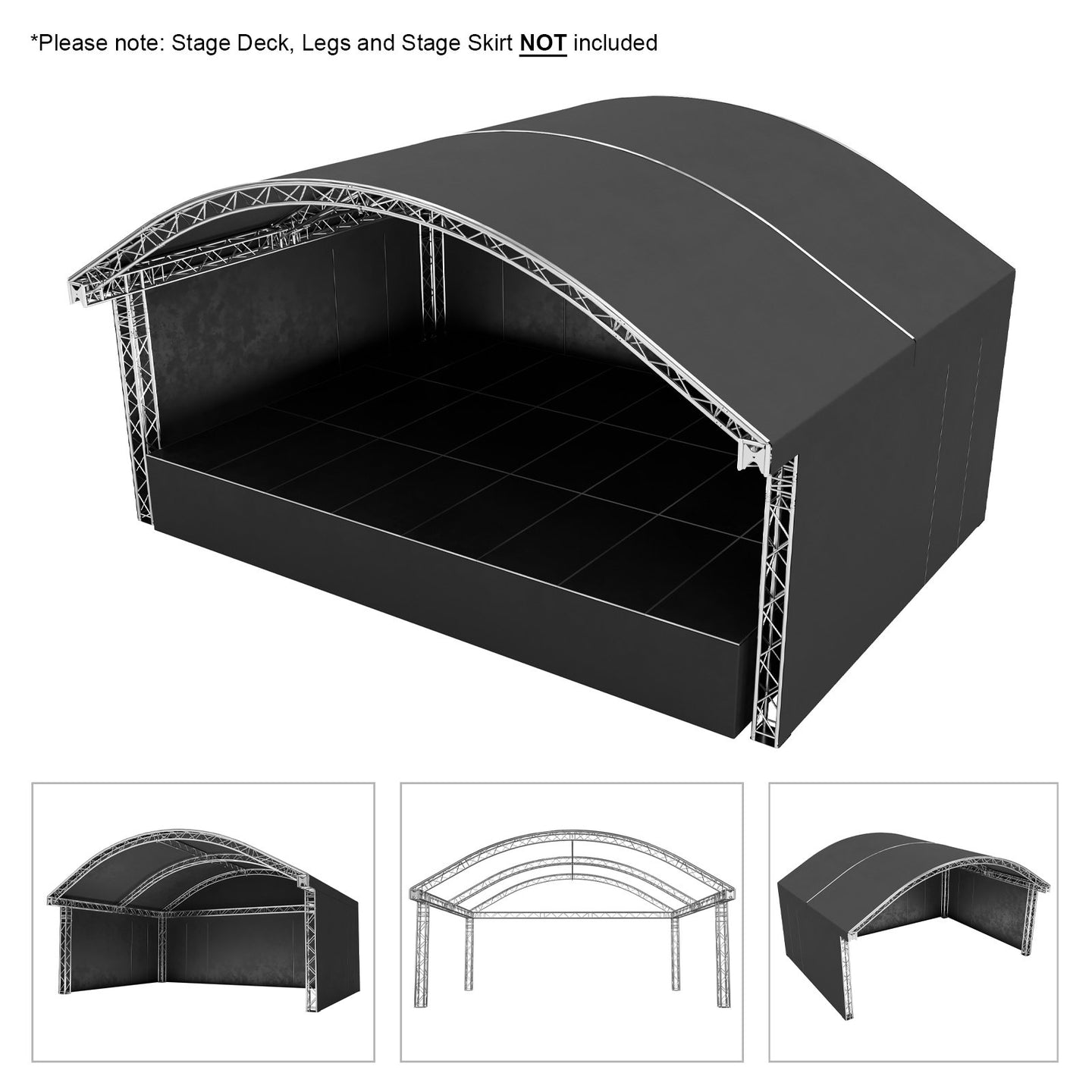 Global Truss 8 x 6m Round Arch Stage Roof System (Standard F34) - Alternate View 1