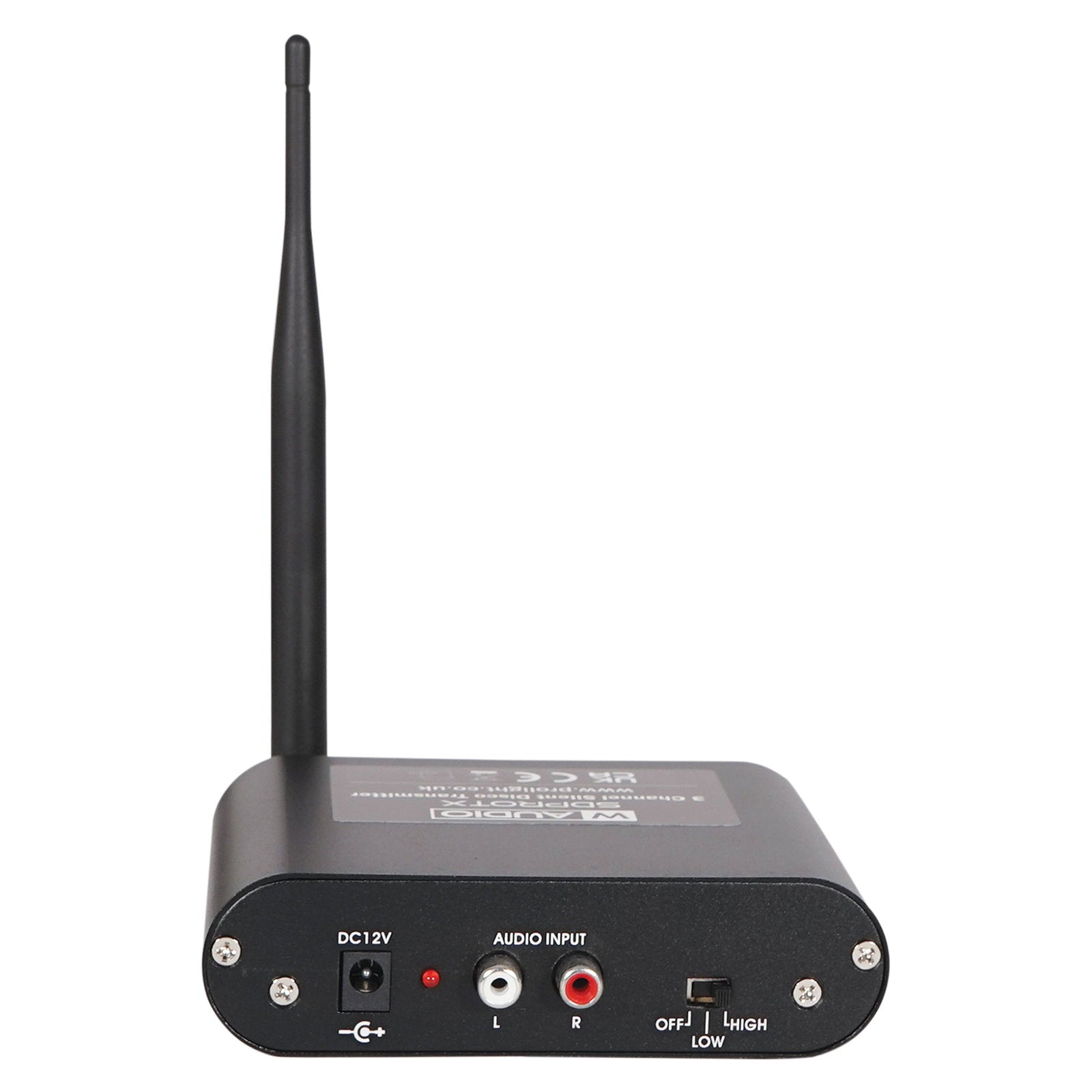 W Audio SDPROTX 3-Channel Silent Disco Transmitter - Back Panel and Connections