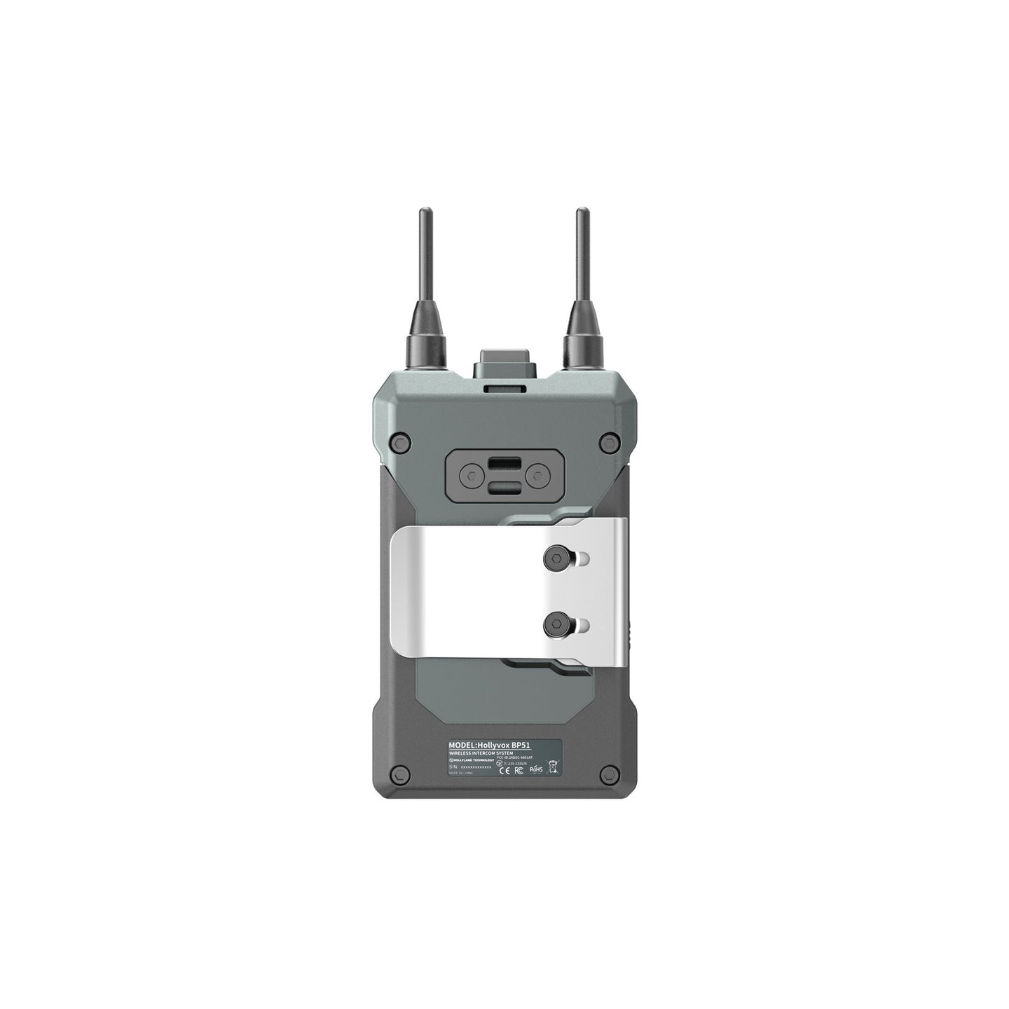 HOLLYVOX G51 Beltpack inc Battery (HV-BP51) - Back Panel and Connections