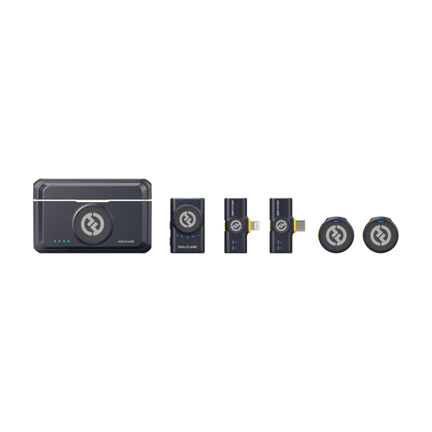 HOLLYLAND Wireless Lavalier Microphone Combo LARK M2 Combo (Shine Charcoal) - Back Panel and Connections