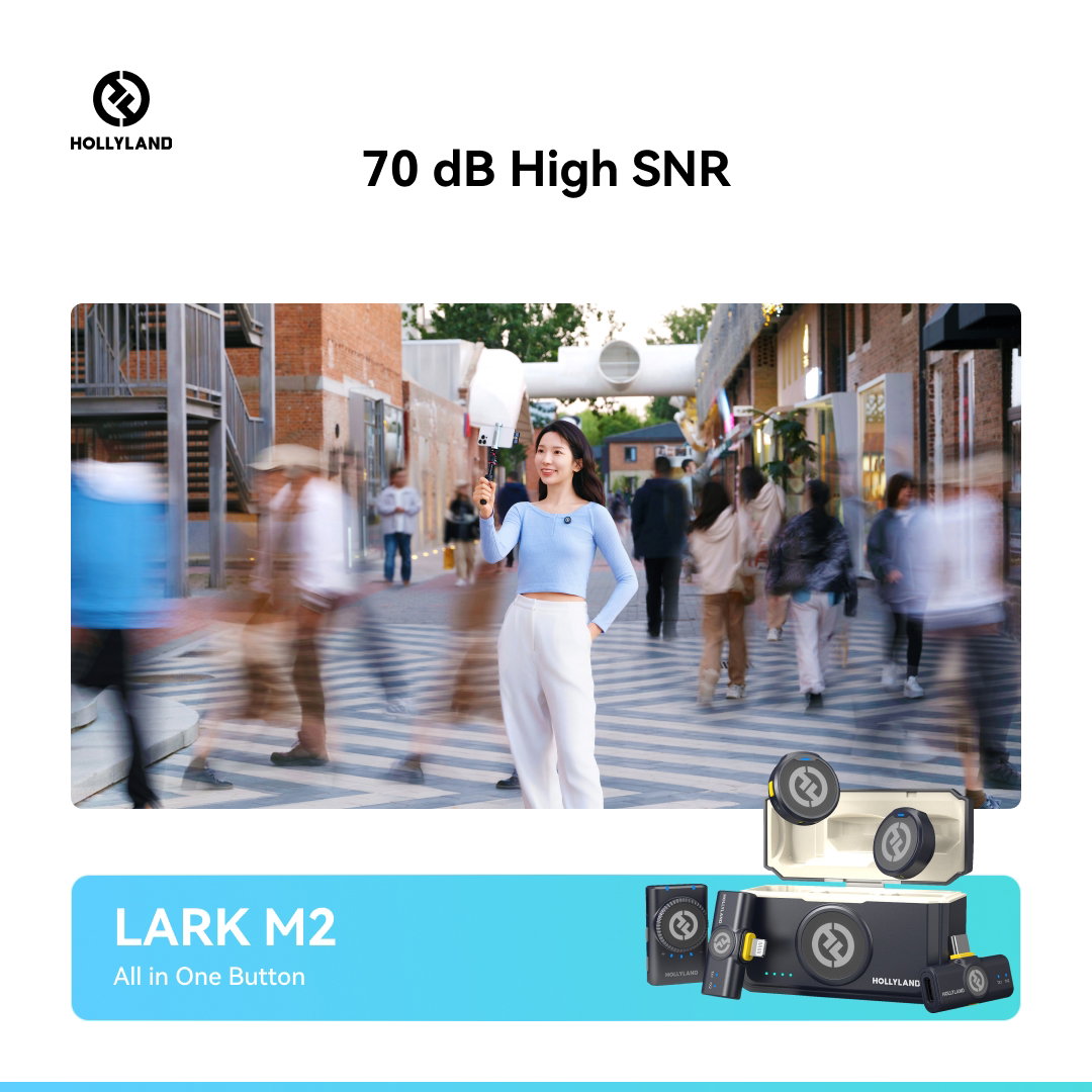HOLLYLAND Wireless Lavalier Microphone Combo LARK M2 Combo (Shine Charcoal) - Alternate View 10