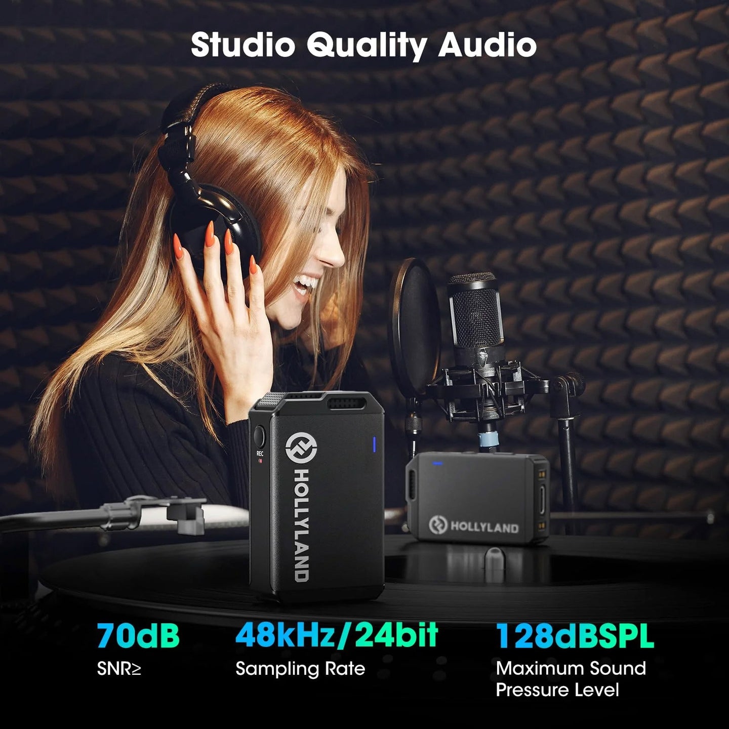 HOLLYLAND Wireless Lavalier Microphone Combo LARK Max Duo (Black) - Alternate View 8