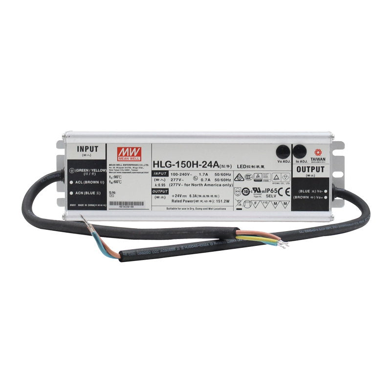 LEDJ Visio Meanwell IP65 HLG-150H-24A 150W 24V DC Power Supply/Driver - Alternate View 1