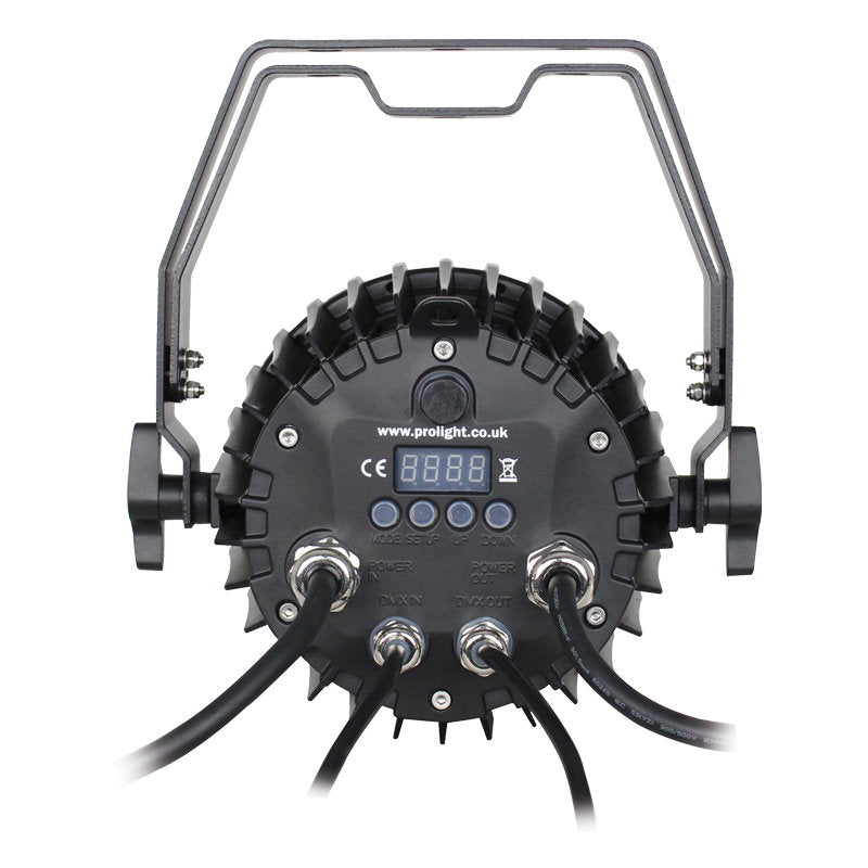 LEDJ Spectra Par 6HEX10 Exterior Fixture - Back Panel and Connections