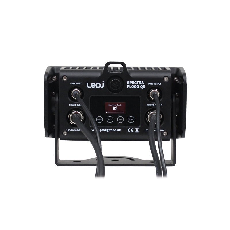 LEDJ Spectra Flood Q6 Exterior Fixture - Back Panel and Connections