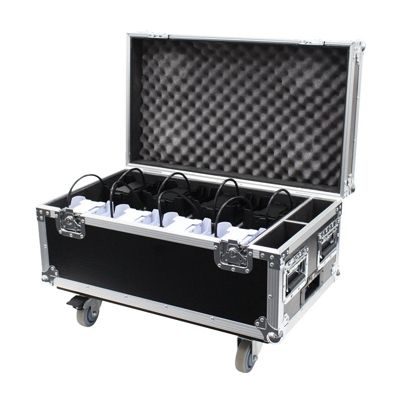 LEDJ 8 Way Rapid QB1 Charge Flight Case - Back Panel and Connections