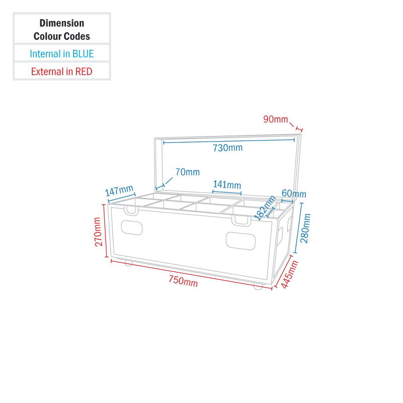 LEDJ 8 Way Rapid QB1 Charge Flight Case - Alternate View 3