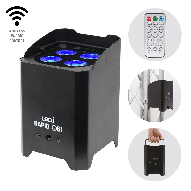 LEDJ Rapid QB1 RGBW - Back Panel and Connections