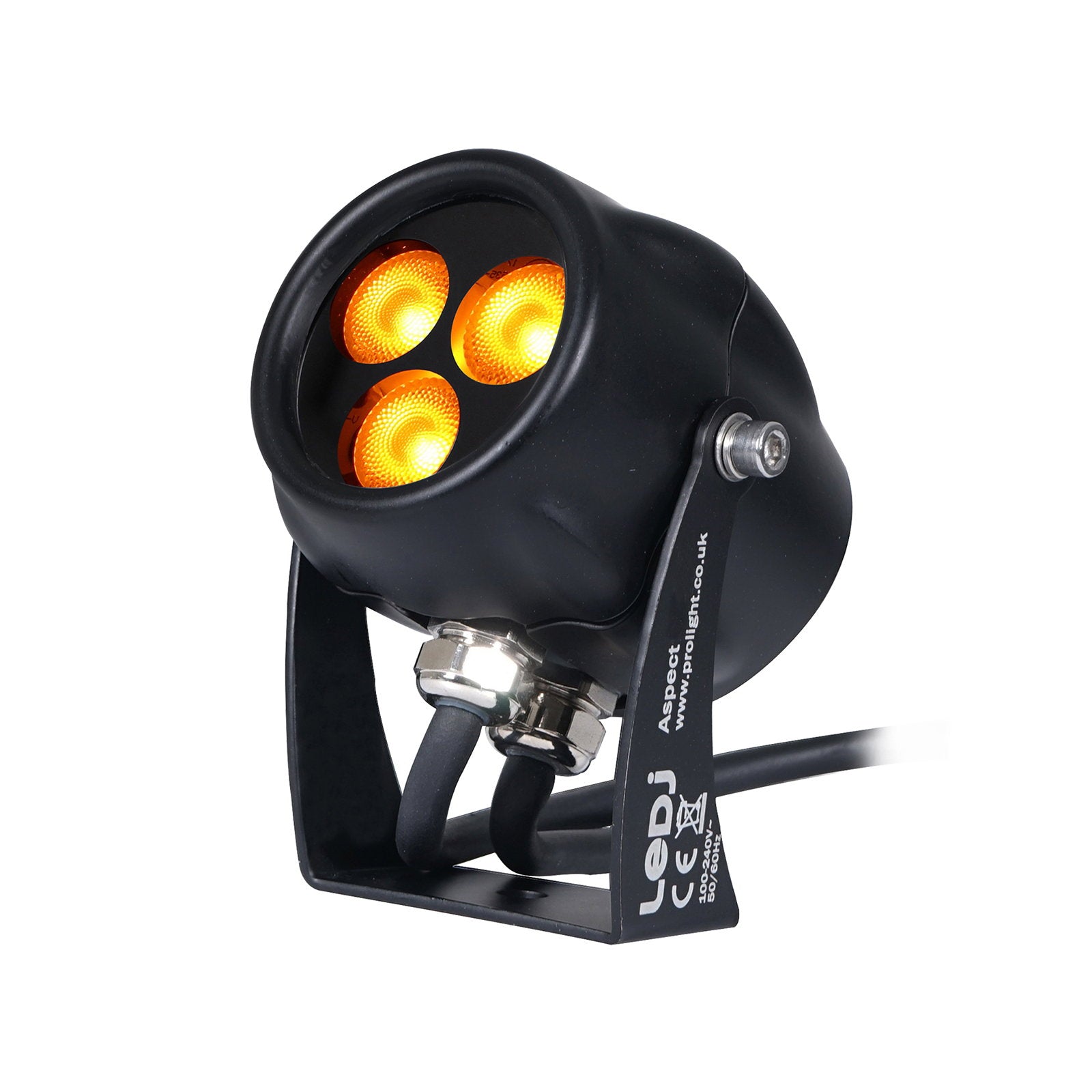 LEDJ Aspect Exterior 9W Amber Feature Light - Back Panel and Connections