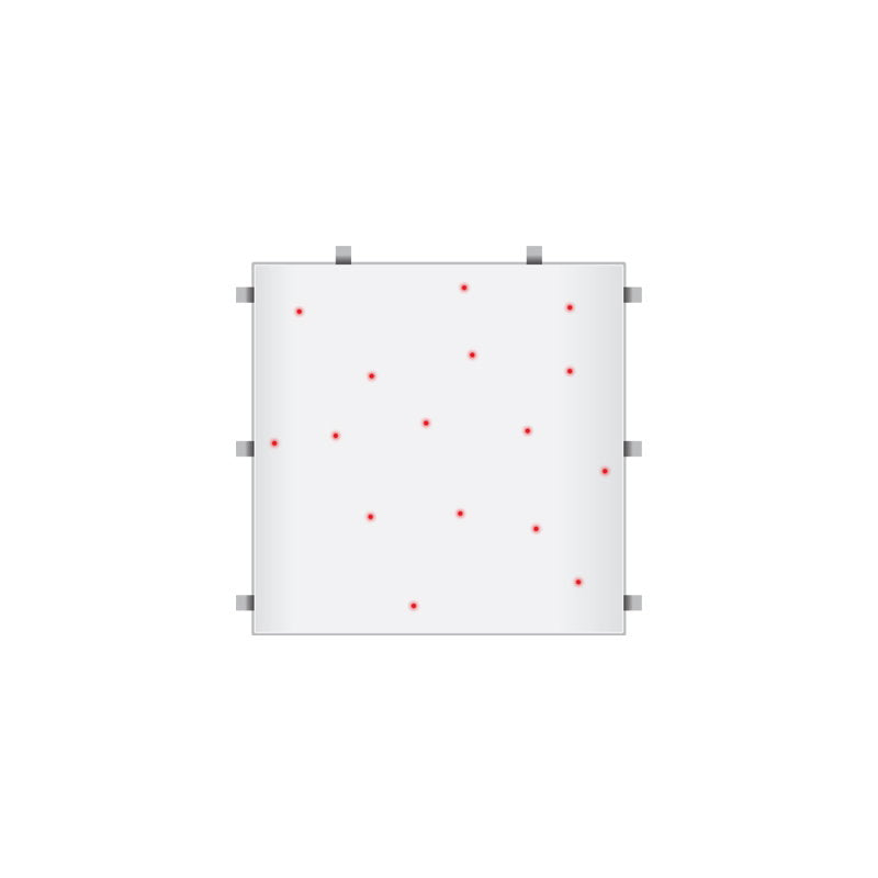 LEDJ White RGB Starlit 2ft x 2ft Dance Floor Panel (3 sided) - Back Panel and Connections