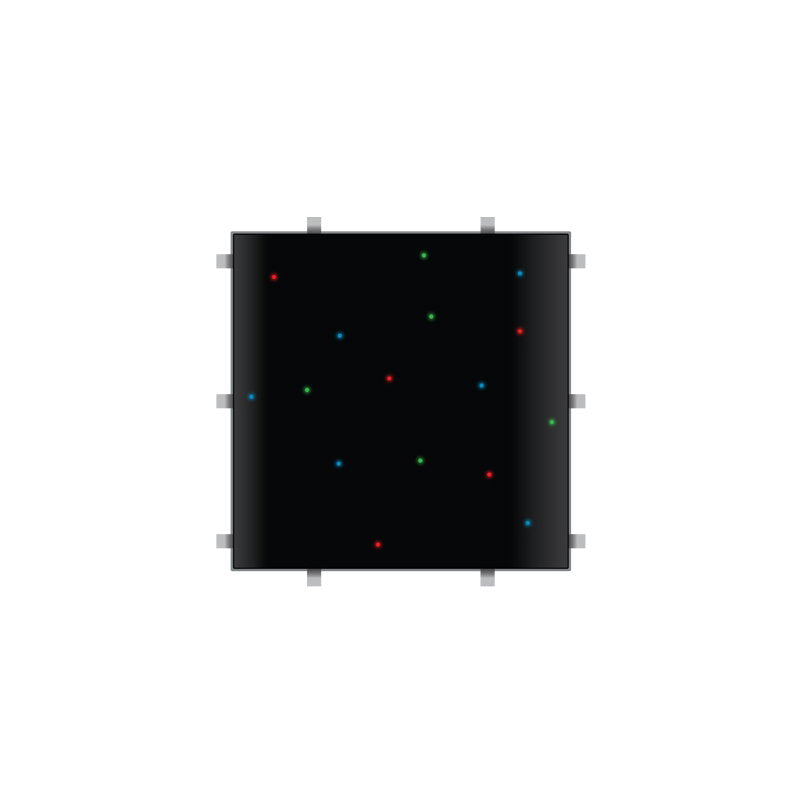 LEDJ Black RGB Starlit 2ft x 2ft Dance Floor Panel (4 sided) - Back Panel and Connections