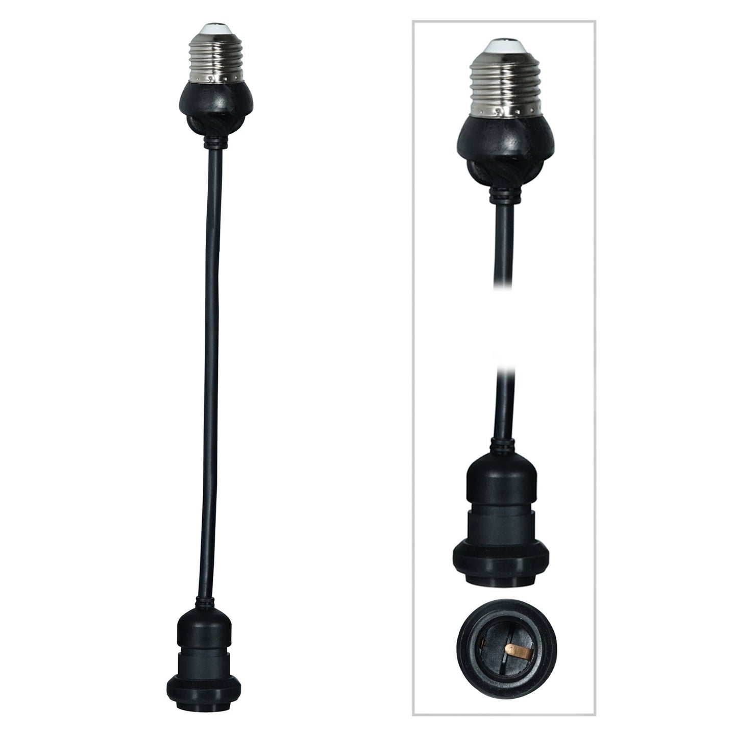 LEDJ 0.25m ES Festoon Pendant - E27 Lamp Holder - Back Panel and Connections