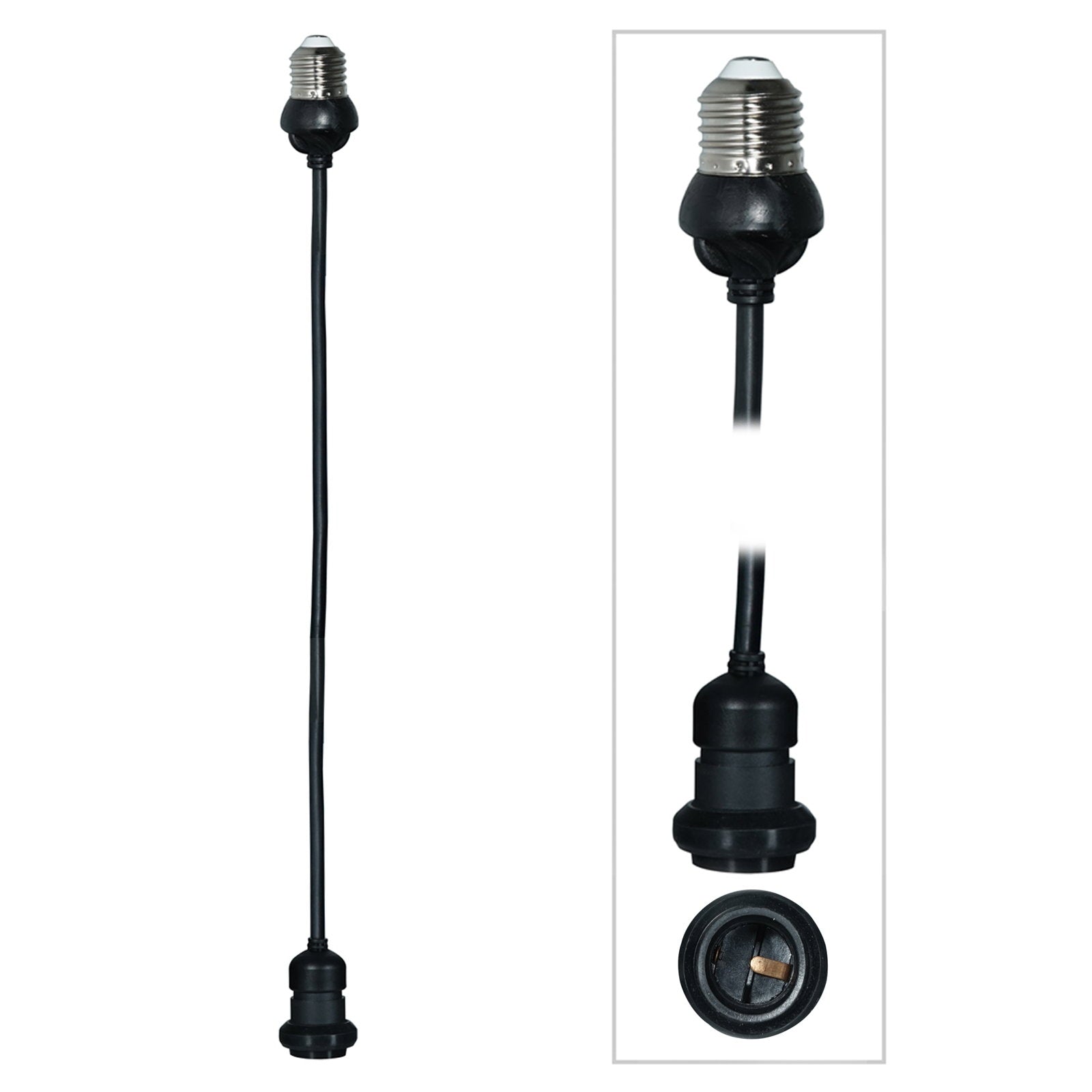 LEDJ 1.0m ES Festoon Pendant - E27 Lamp Holder - Back Panel and Connections