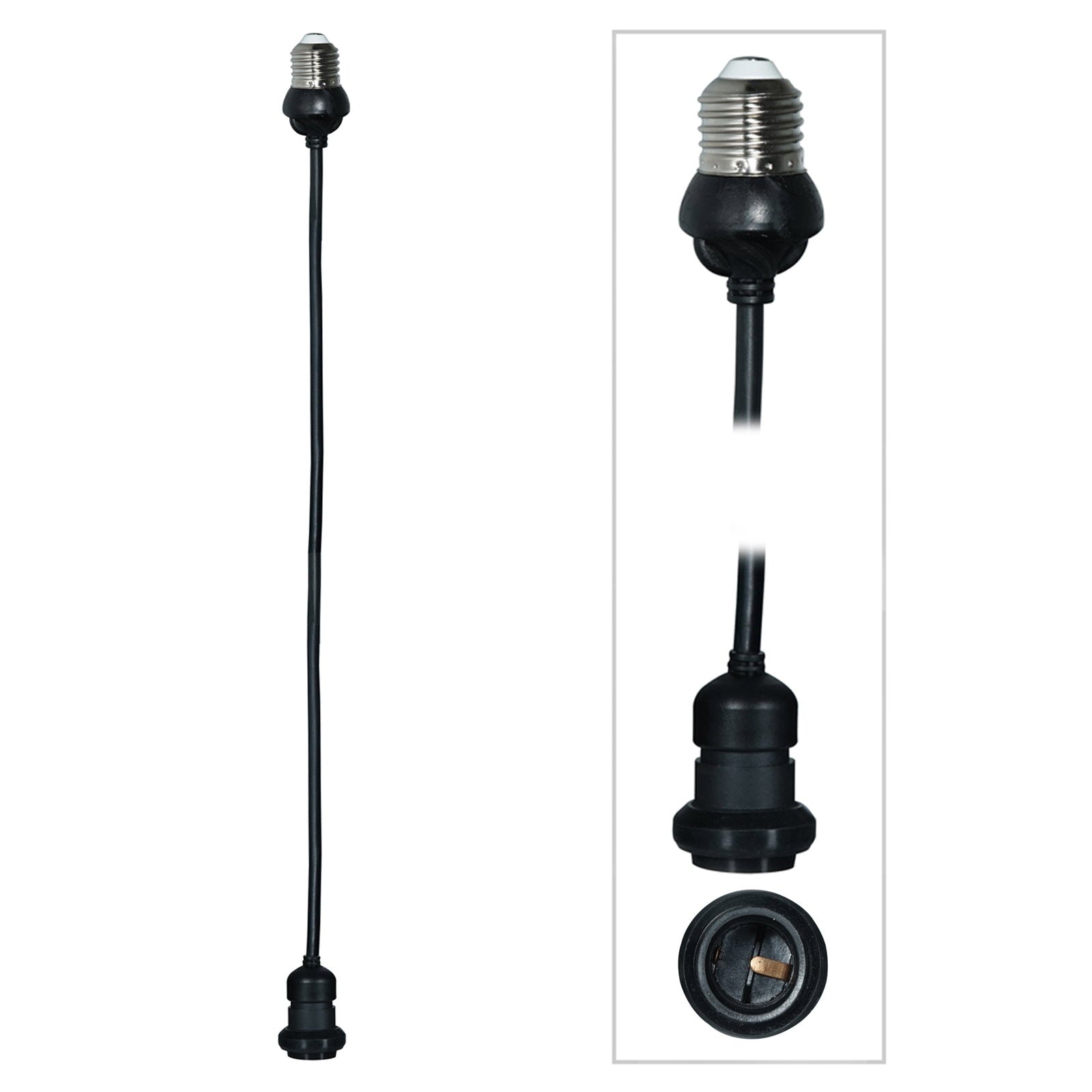 LEDJ 2.0m ES Festoon Pendant - E27 Lamp Holder - Back Panel and Connections