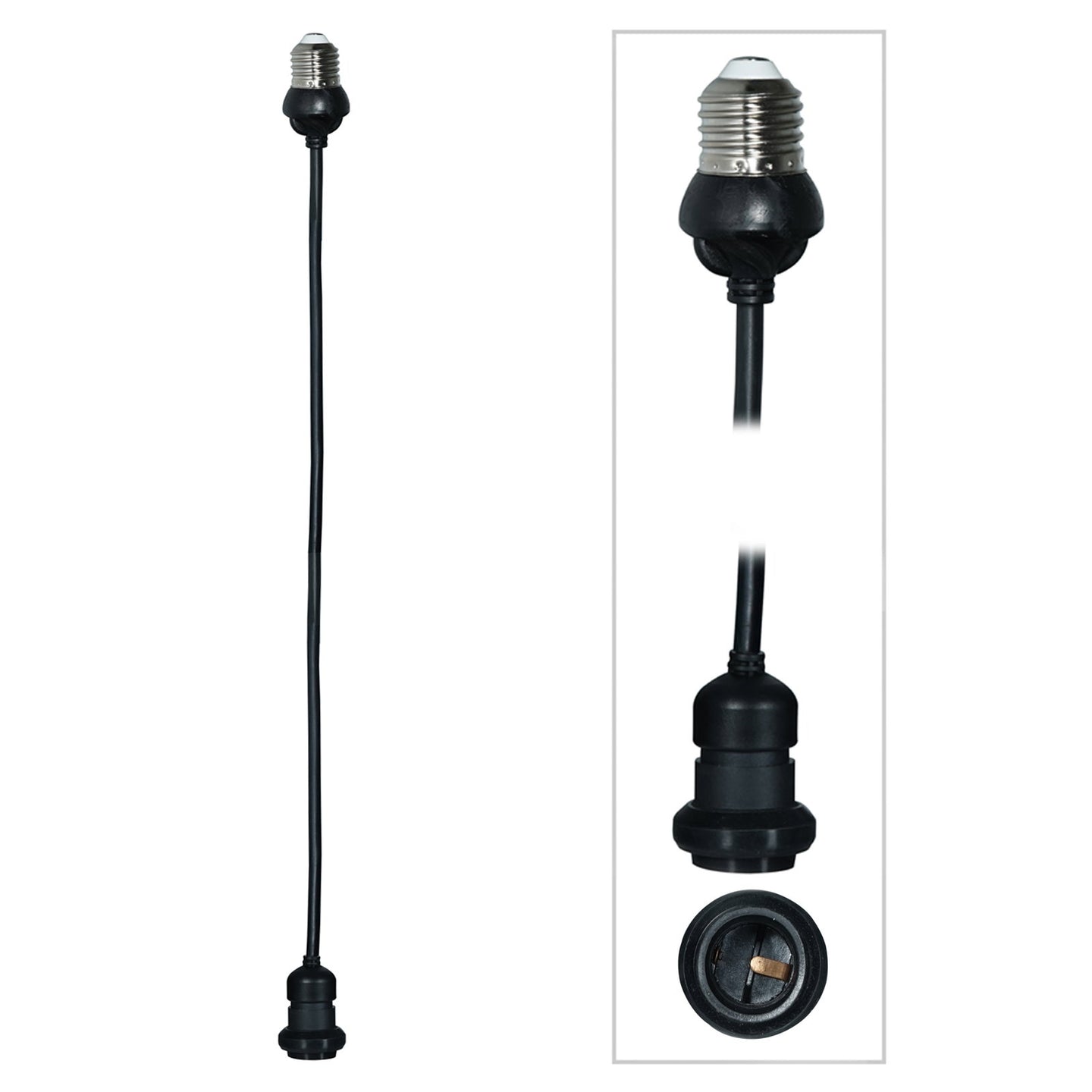 LEDJ 2.0m ES Festoon Pendant - E27 Lamp Holder - Back Panel and Connections