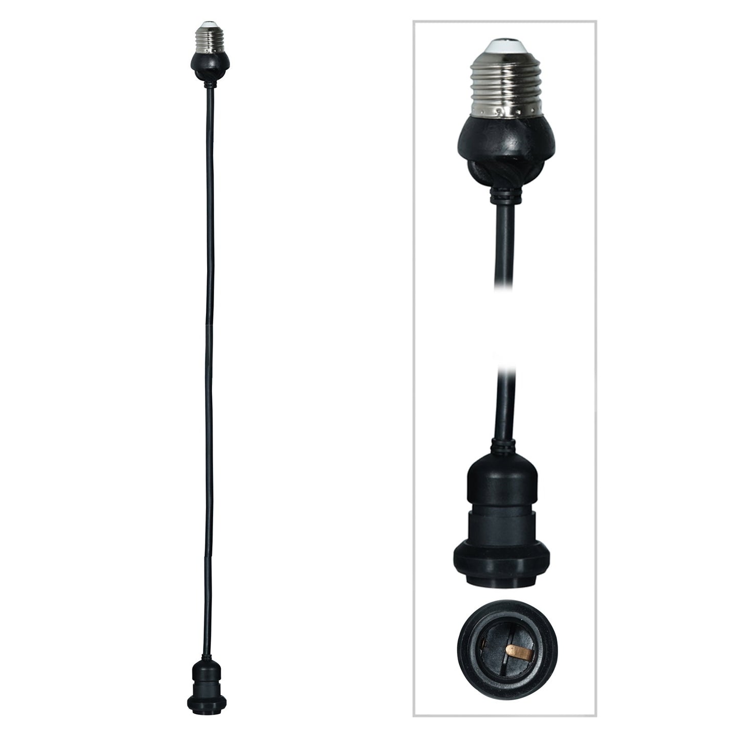 LEDJ 3.0m ES Festoon Pendant - E27 Lamp Holder - Back Panel and Connections