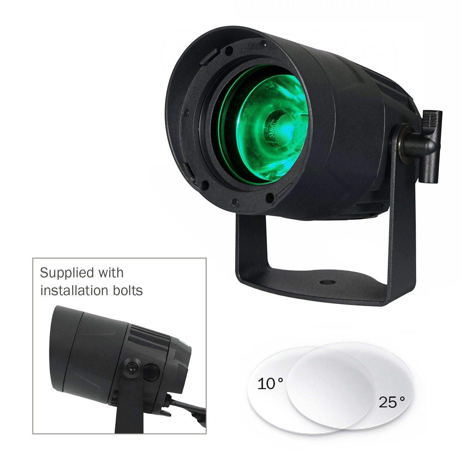LEDJ Spectra Spot 40 RGBW Exterior Fixture - Back Panel and Connections