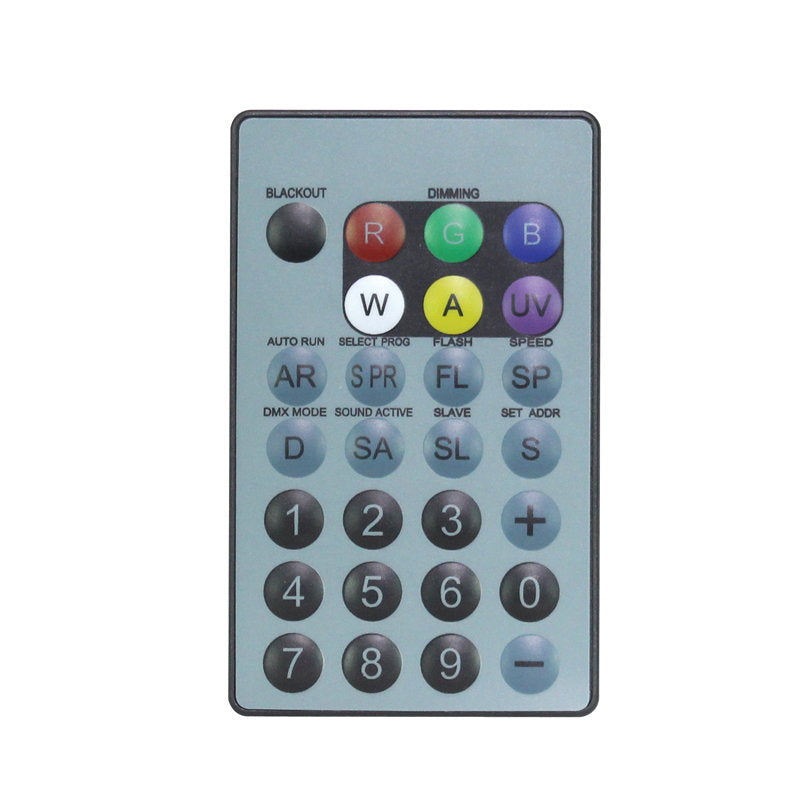 LEDJ IR Remote for HEX Fixtures (RGBWAUV) - Main View