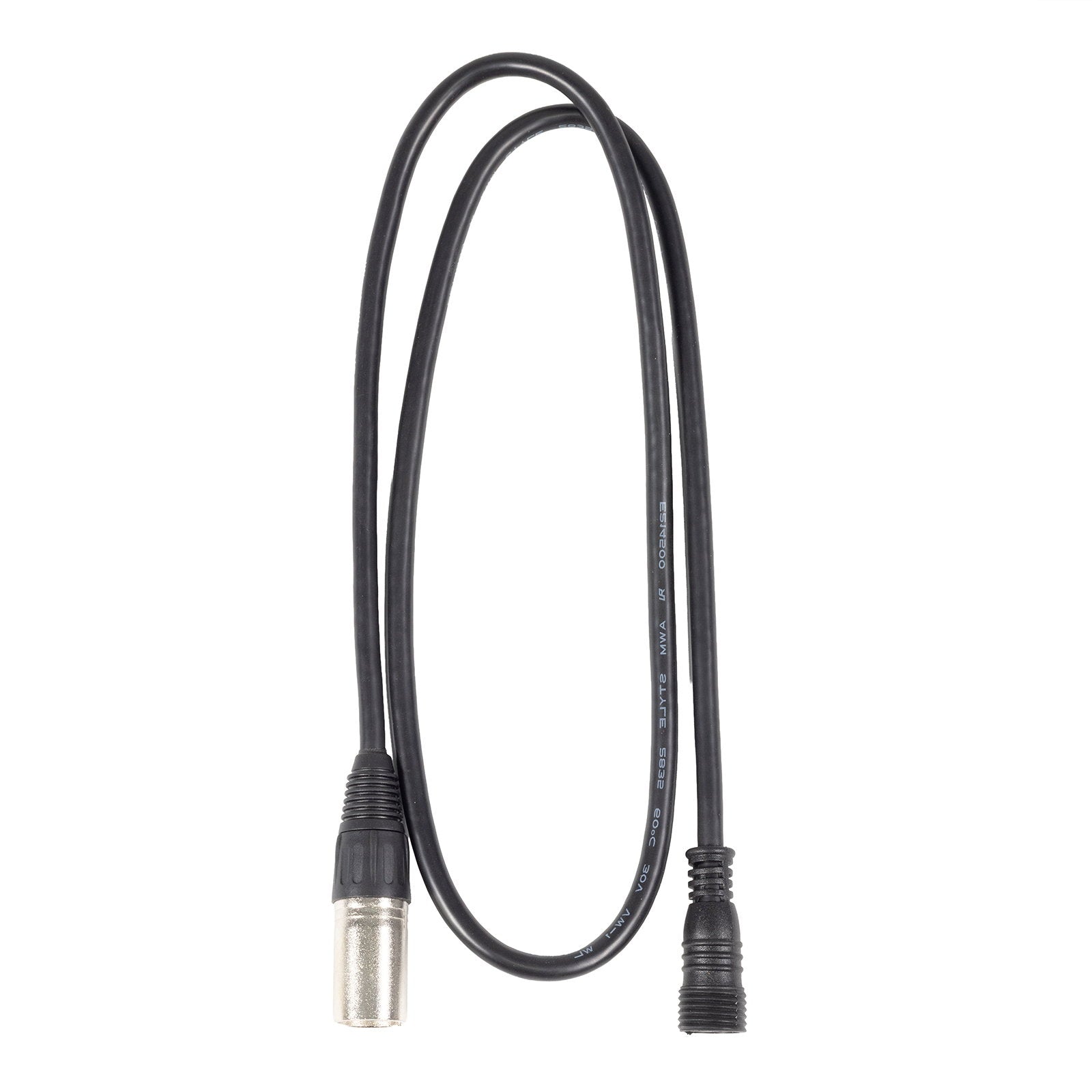 LEDJ 1m DMX XLR 3-Pin Male – Hydralock DMX Female Cable - Back Panel and Connections
