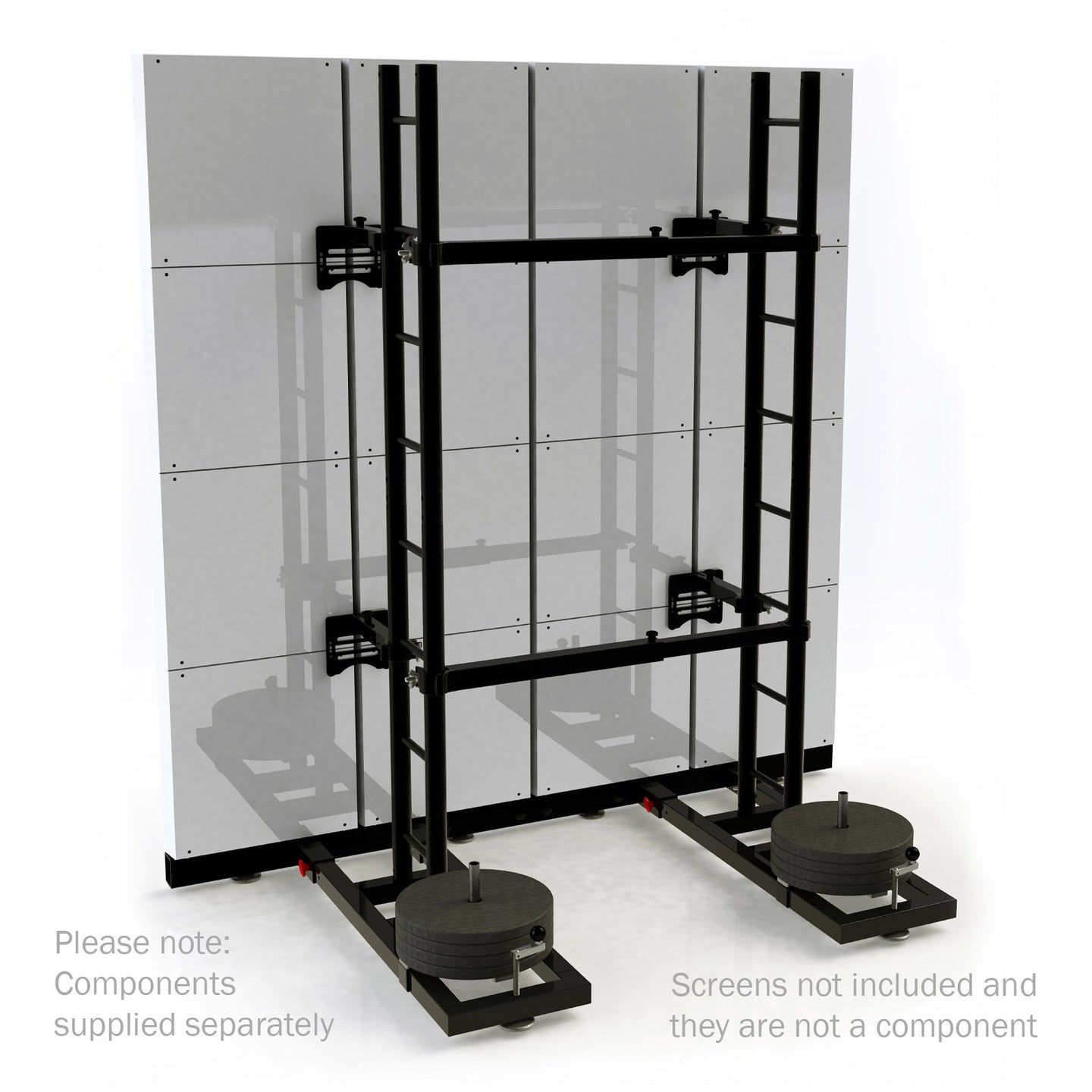 VMB LWS LED Wall Support System 0.75m Ladder Truss Black (LW-T-075) - Back Panel and Connections