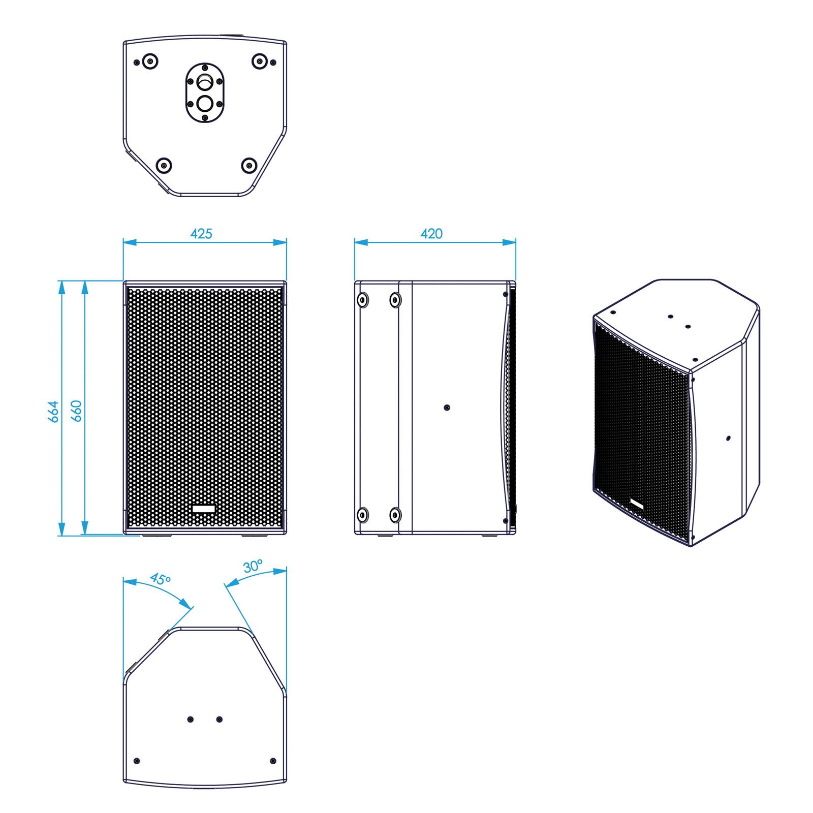 Lynx Pro-Audio BS-15 15" 800W Loudspeaker Black - Back Panel and Connections